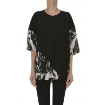 T-shirt con insert in satin