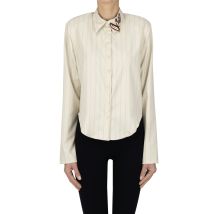 Camicia cropped gessata