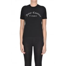 T-shirt con logo in strass
