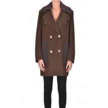 Cappotto doppiopetto con inserti in maglia