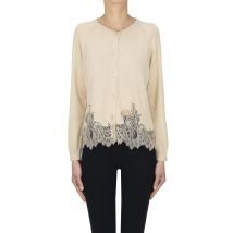 Lace hem cardigan