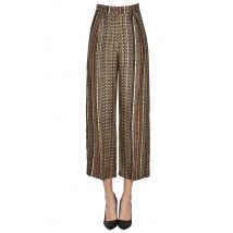 Printed silk trousers