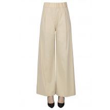 Wide leg cotton trousers