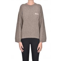 Woven cashmere and silk knit pullover