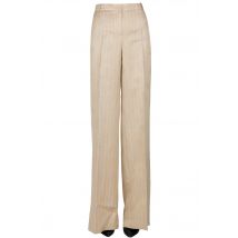 Pinstriped jacquard fabric trousers