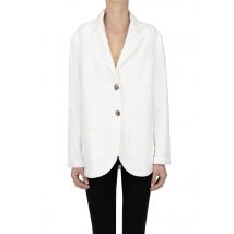 Blazer in piquet di cotone e lino