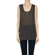 Tank top in lino e viscosa