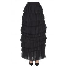 Flounced plumetis tulle skirt