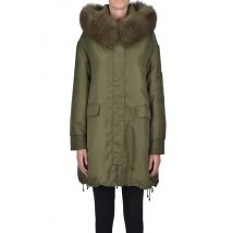 Parka with fur insert