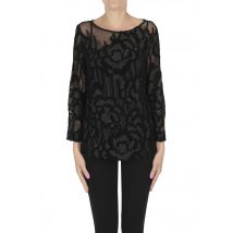 Blusa in tulle con paillettes