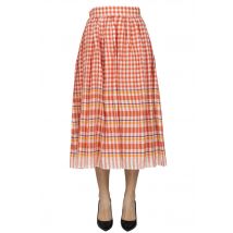 Vichy print wide skirt