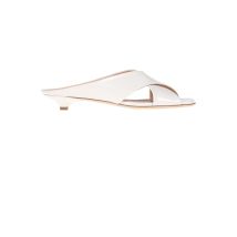 Brushed leather mules