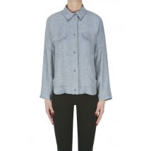 Herringbone linen shirt jacket