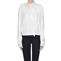 Plumetis satin blouse