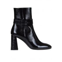 Patent leather ankle boots