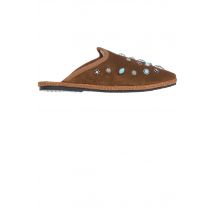 Slippers in velluto con applicazioni