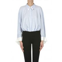 Camicia cropped a righe