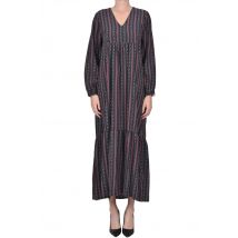 Abito lungo in cotone ricamato