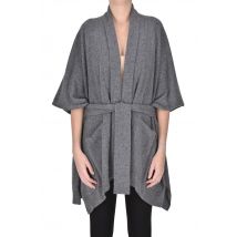 Cardigan poncho in cashmere