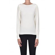 Pullover con cut-out e logo gioiello