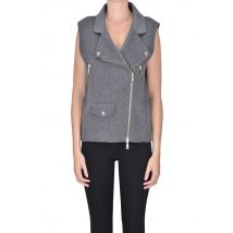 Gilet stile biker in panno