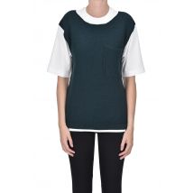 T-shirt con inserto in maglia