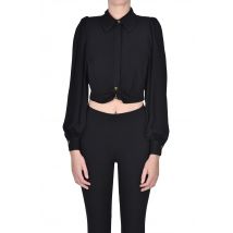 Camicia cropped in crepè