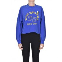 Used effect cropped wide sweatshirt