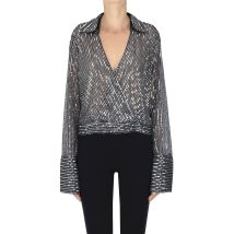 Camicia cropped con paillettes