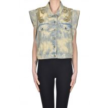Gilet in denim con applicazioni