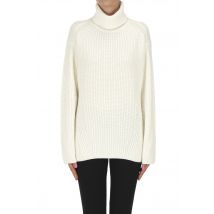 Pullover dolcevita in cashmere a costine