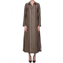 Printed silk long dress