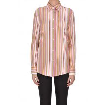 Camicia in cotone jacquard a righe
