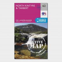 Ordnance Survey Landranger Active 62 North Kintyre & Tarbert Map With Digital Version - Pink, Pink