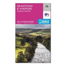 Ordnance Survey Landranger 36 Grantown, Aviemore & Cairngorm Mountains Map With Digital Version - Pink, Pink