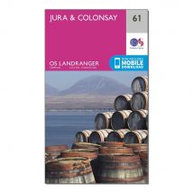 Ordnance Survey Landranger 61 Jura & Colonsay Map With Digital Version - Pink, Pink