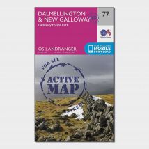 Ordnance Survey Landranger Active 77 Dalmellington & New Galloway, Galloway Forest Park Map With Digital Version - Pink, Pink