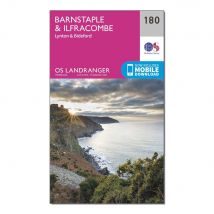 Ordnance Survey Landranger 180 Barnstaple & Ilfracombe, Lynton & Bideford Map With Digital Version - Pink, Pink