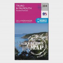 Ordnance Survey Landranger Active 204 Truro, Falmouth & Roseland Peninsula Map With Digital Version, D