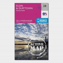 Ordnance Survey Landranger Active 28 Elgin, Dufftown, Buckie & Keith Map With Digital Version - Pink, Pink