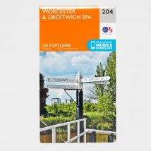 Ordnance Survey Explorer 204 Worcester & Droitwich Spa Map With Digital Version - Orange, Orange