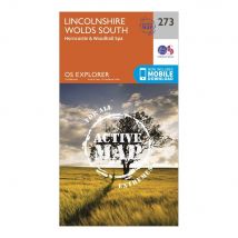 Ordnance Survey Explorer Active 273 Lincolnshire Wolds South Map With Digital Version - Orange, Orange