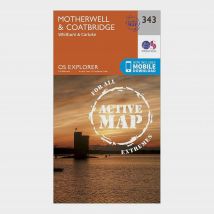 Ordnance Survey Explorer Active 343 Motherwell & Coatbridge Map With Digital Version - Orange, Orange