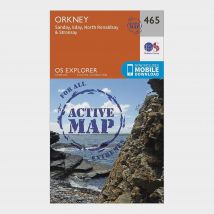 Ordnance Survey Explorer Active 465 Orkney - Sanday, Eday, North Ronaldsay & Stronsay Map With Digital Version - Orange, Orange