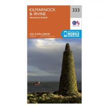 Ordnance Survey Explorer 333 Kilmarnock & Irvine Map With Digital Version - Orange, Orange