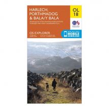 Ordnance Survey Explorer Ol 18 Harlech, Porthmadog & Bala Map - Orange, Orange