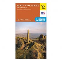 Ordnance Survey Explorer Ol 26 North York Moors Map (Western Area) - Orange, Orange