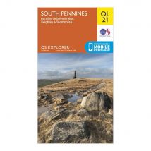 Ordnance Survey Explorer Ol 21 South Pennines Map - Orange, Orange