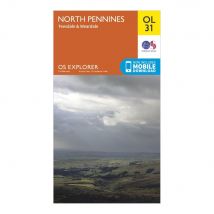 Ordnance Survey Explorer Ol 31 North Pennines - Teesdale & Weardale Map - Orange, Orange