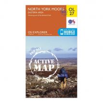 Ordnance Survey Explorer Active Ol 27 North York Moors - Eastern Area Map With Digital Version - Orange, Orange